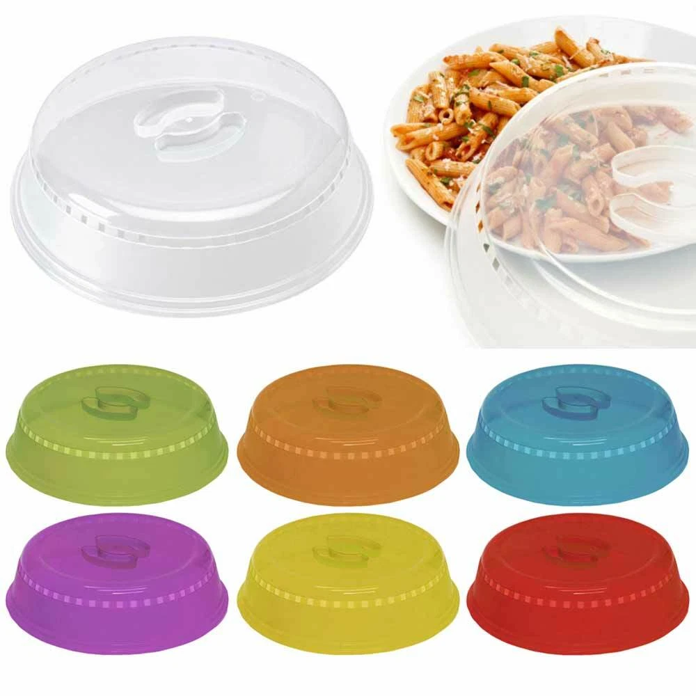 10 Microwave Safe Dish Plate Food Plastic Lid Cover Splatter with Vents Clear