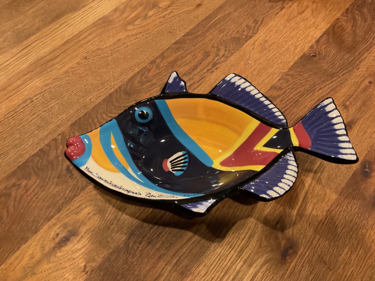 Ben Diller Signed Humuhumunukuapua'a (Reef Trigger Fish) 1998 Maui