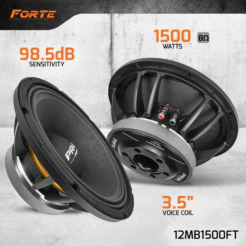 1x PRV Audio 12MB1500FT Midbass Car Audio 12" Speaker 8 Ohm 12MB PRO 1500 Watts - Picture 2 of 7