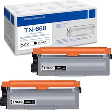 TN660 2BK High Yield Toner Cartridge Replacement for Brother DCP-L2540DW Printer