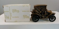 VINTAGE 1908 BUICK CAR COIN BANK BRASS COLOR METAL BANTHRICO CHICAGO