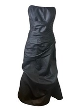 Mori Lee By Madeleine Gardner Black Strapless Evening Gown DressSize 12 Ruching