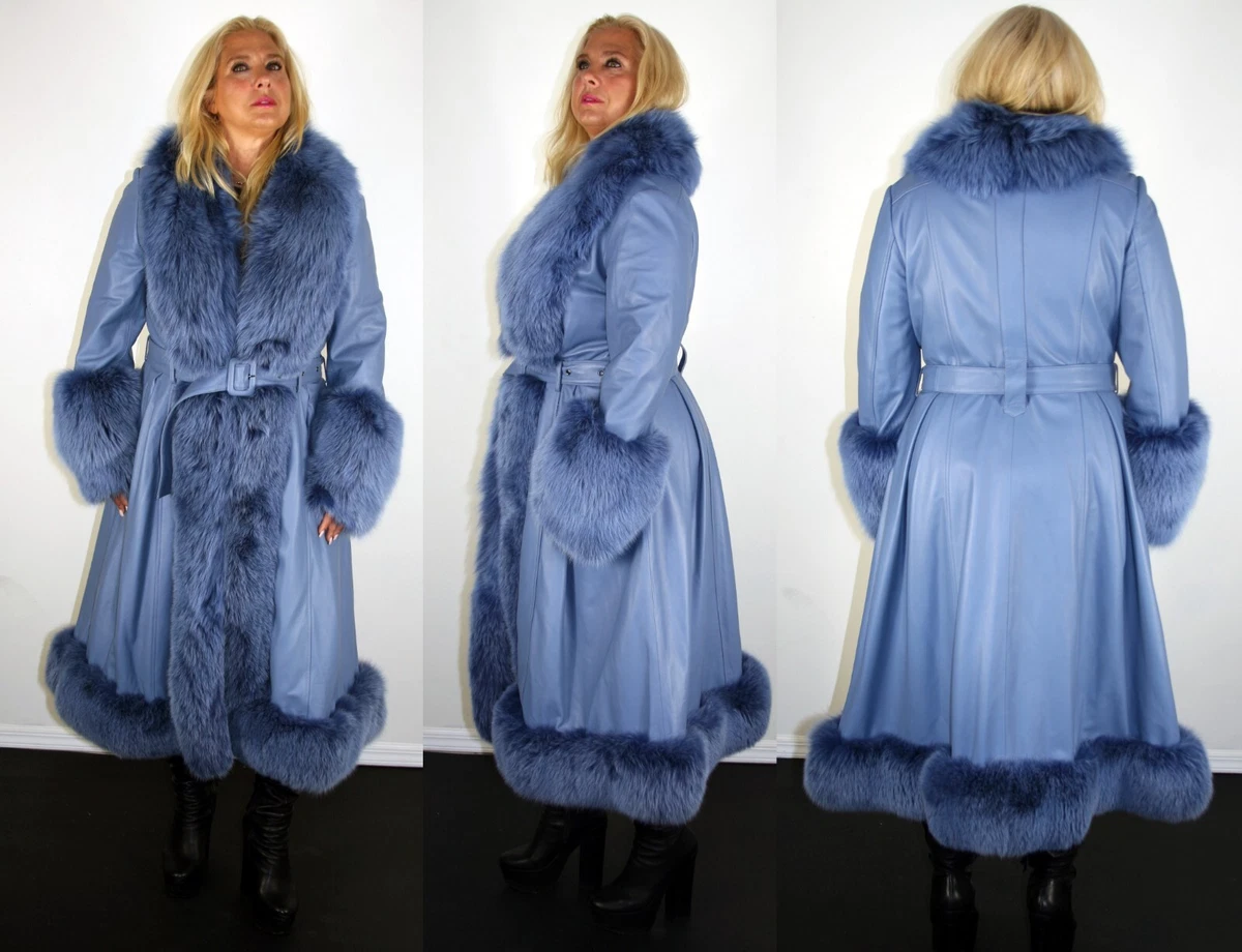 Saks potts hot sale blue fur coat