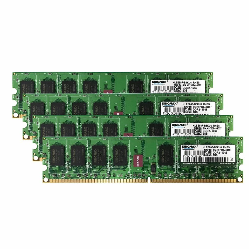 8GB 4x 2GB PC2-8500U DDR2 1066MHz 240Pin DIMM Desktop Memory RAM For Kingmax BT - Image 2 of 4