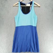 Madison Marcus 100% Silk Mini Sleeveless Tank Dress Womens XS Blue Tunic Top