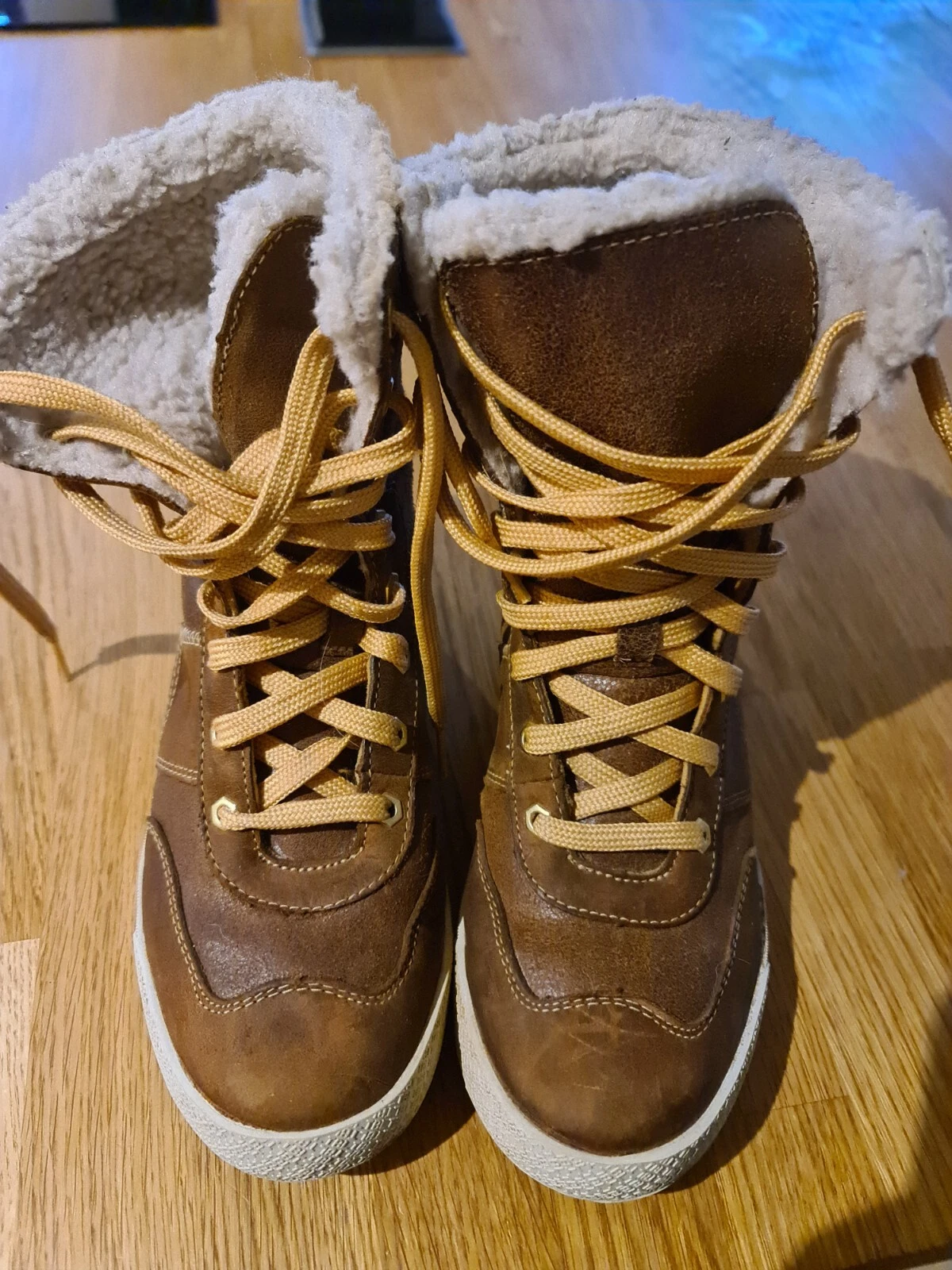 Stivali Timberland bambini marroni in pelle di pecora interni taglia 1 5 uk o 34eu