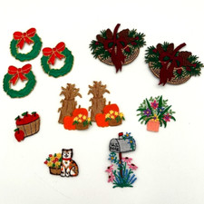 Iron-On Small Patches Appliques Various Holidays Seasons Shapes Lot Of 11 NEW