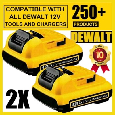 2PACK For DeWalt 12V 12 Volt MAX 3.0Ah Lithium-Ion for DCB120 Battery DCB122