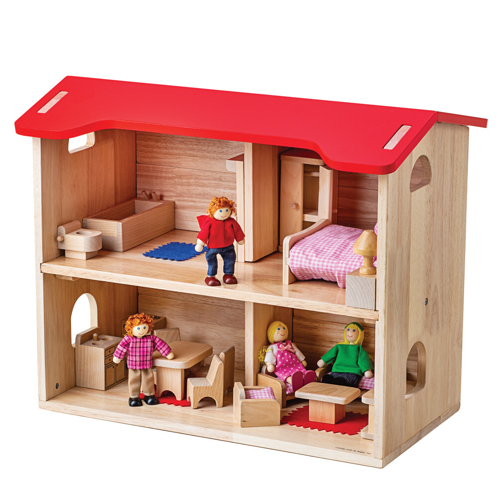 Bigjigs Toys Wooden Dolls House Complete With Accessories