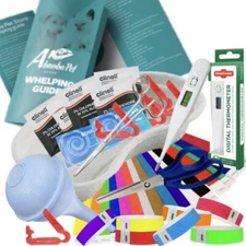 ALPHA DOG Puppy Whelping Kit XS Cord Clamps sterile Forceps Scissors Aspirator