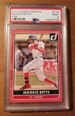 2016 Panini Donruss - Mookie Betts PINK #188 - PSA 9 - Boston Red