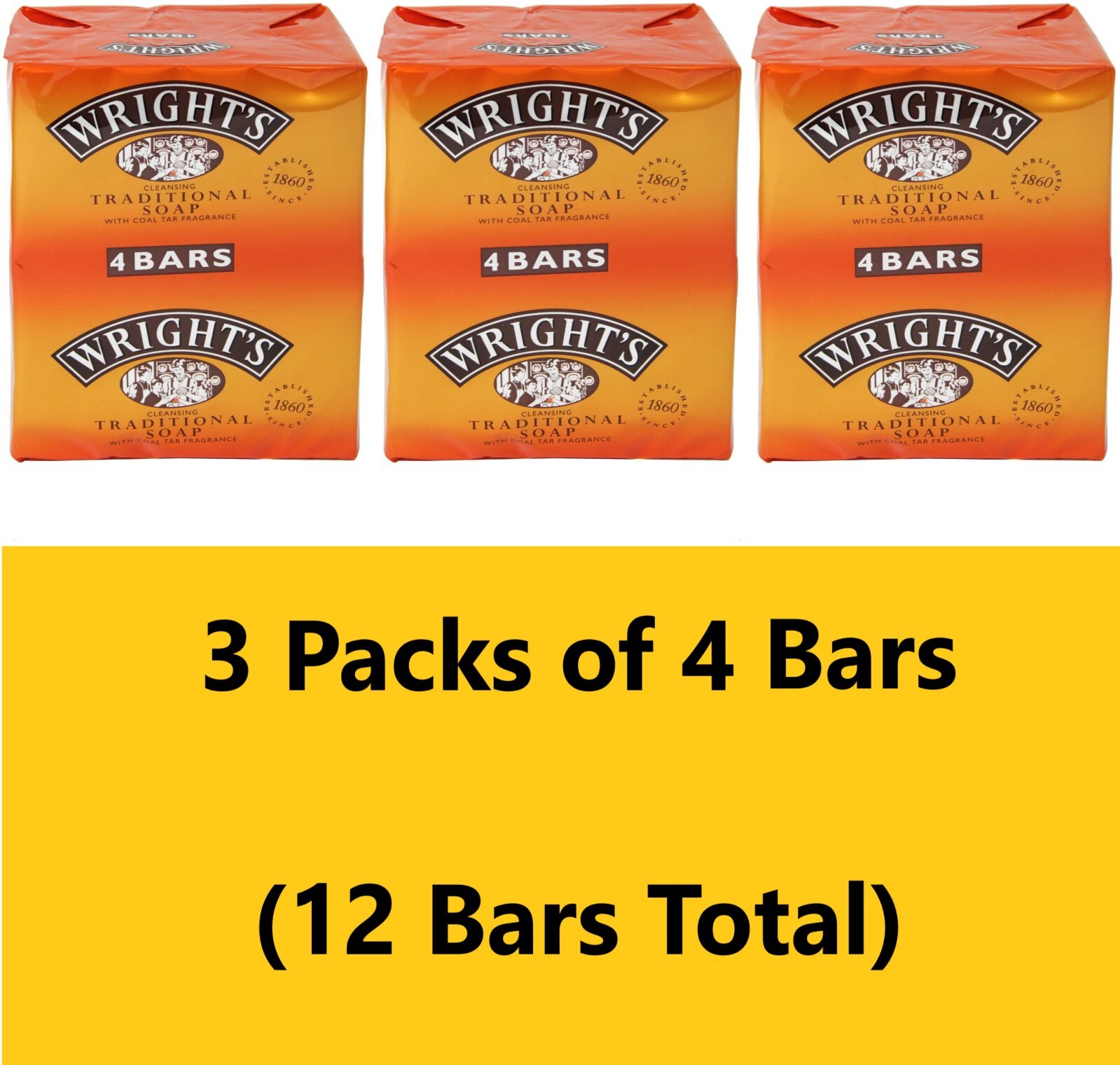 Wright's Traditional Soap with Coal Tar Fragrance 100g 4 Bars - Image 9