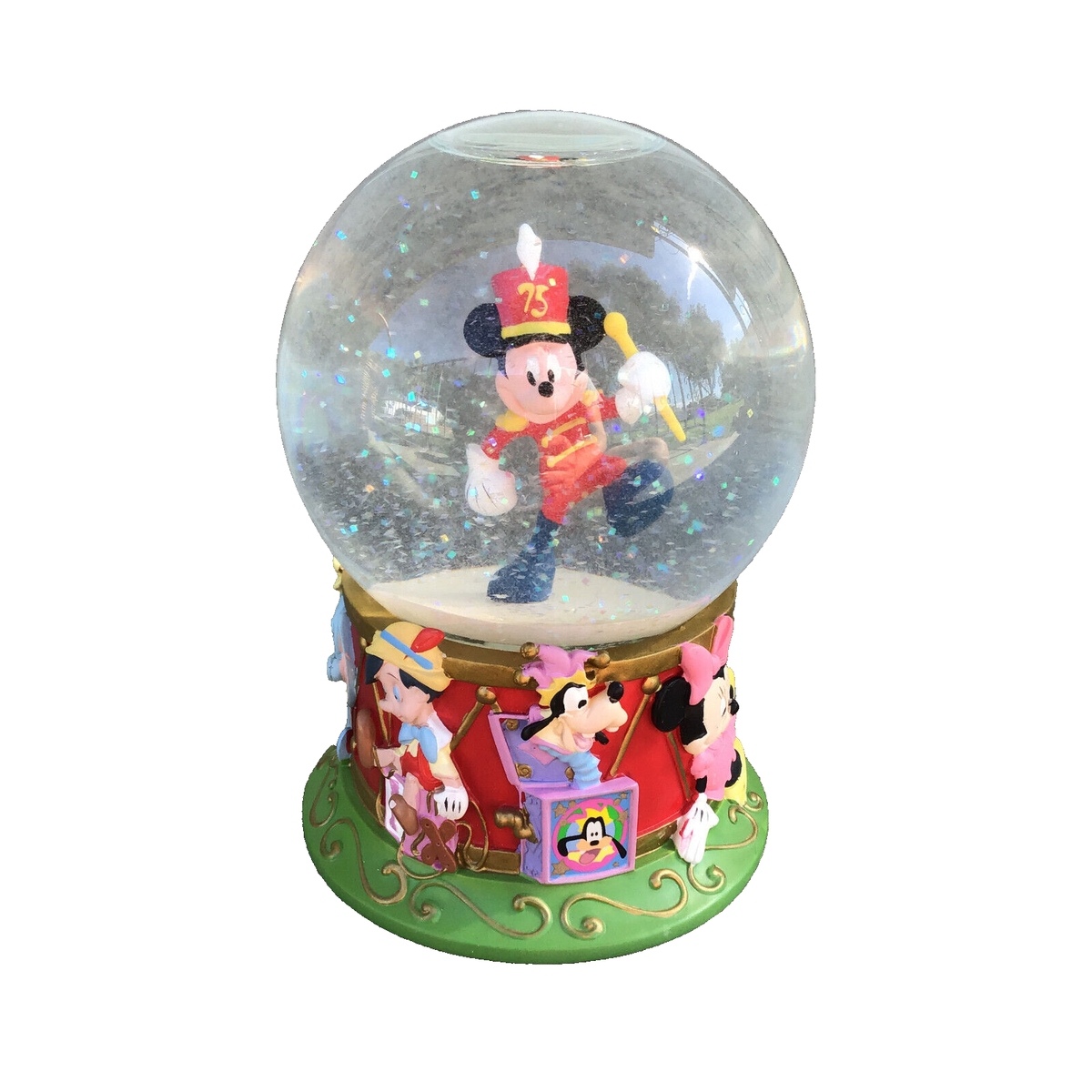 貴重 ディズニー 75周年記念スノーグローブ ミッキー＆プルート Walt Disney 75th Anniversary Mickey Mouse Snow Globe Minnie Goofy