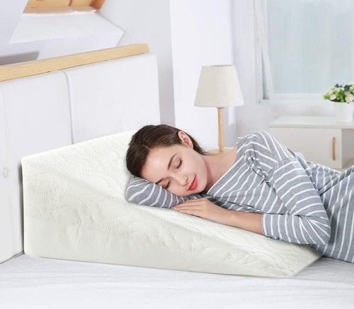 XL-LARGE WEDGE PILLOW FOAM BACK LEG SUPPORT ACID REFLUX RAISED BED (60x60x20cm) - Picture 7 of 31