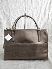 NWT Coach 32323 Borough Satchel Bag in Metallic Leather Gold Color
