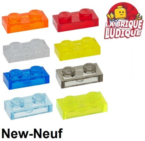 Lego Plate Flat 1x2 Trans Clear Choose Colour 3023 New - Imagen 1 de 17