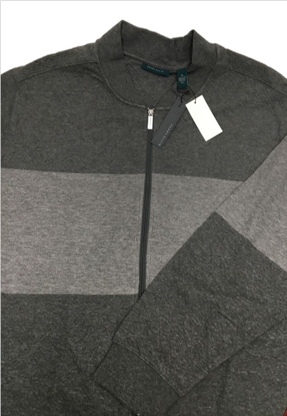 Perry Ellis Men's Tall Cotton Blend Full Zip Jacquard Bomber