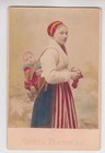Sweden 1890s. Woman in National Costume with Child. Hand Painted. Gosta Florman — photo 1