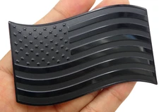 METAL Wavy American Flag Sticker Decal Emblem Bumper Sticker SUV, Car, Truck