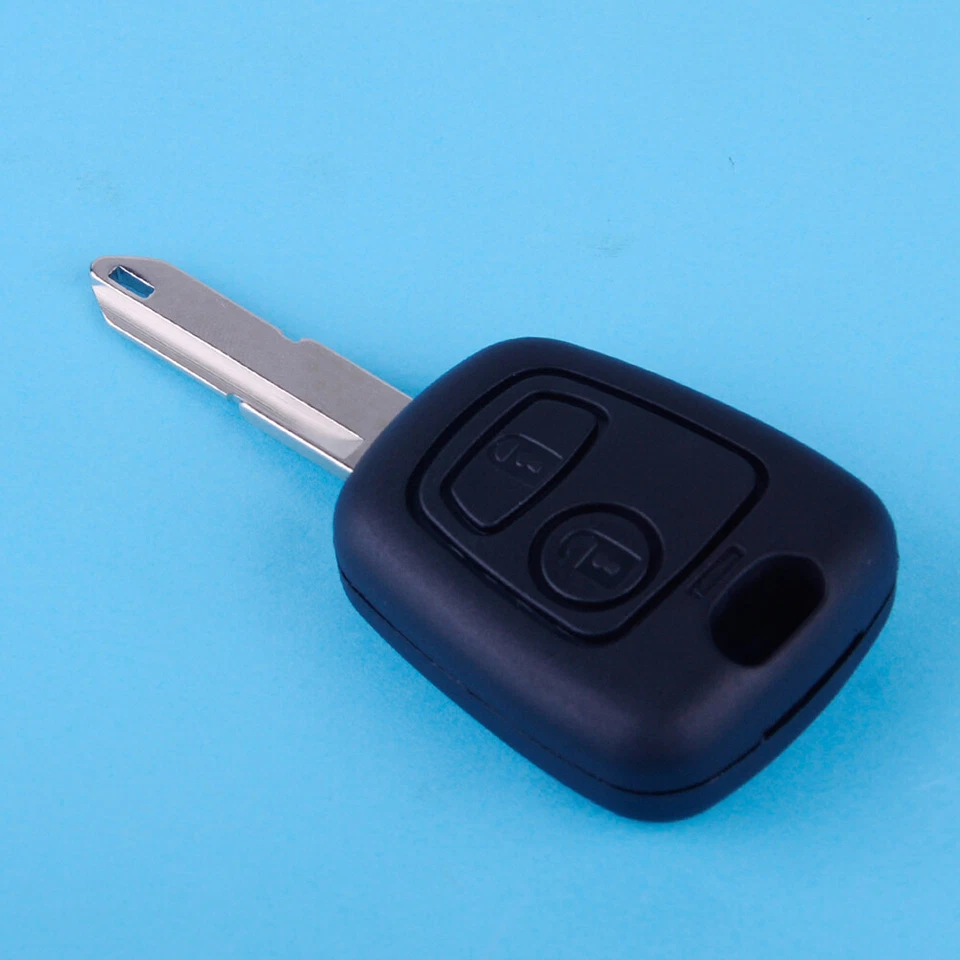 Llavero remoto de 2 botones con hoja ranurada apto para PEUGEOT 405 106 206 306 Foto 3 de 4