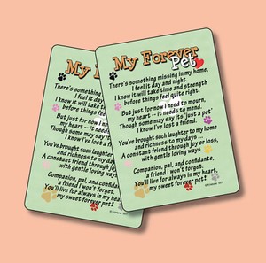 "My Forever Pet" - Inspirational Poem - 2 Verse Cards - sku# 551 | eBay