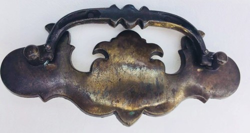 Brass Bronze Antique Hardware Colonial Chippendale drawer pull 4"centers Batwing - Picture 3 of 6