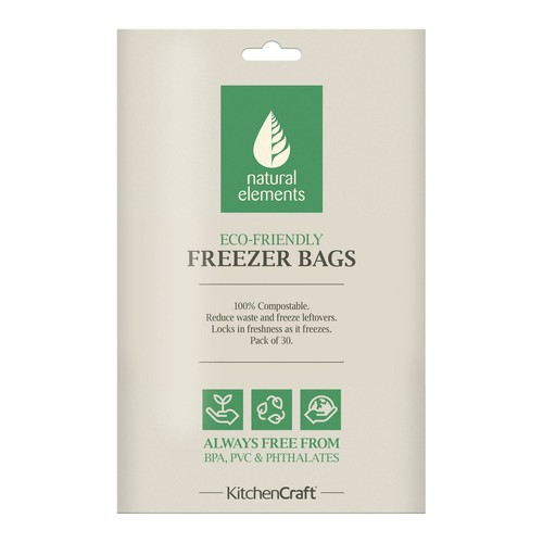 Natural Elements Compostable Eco-Friendly Freezer Bags-30 bags - 第 1/3 張圖片