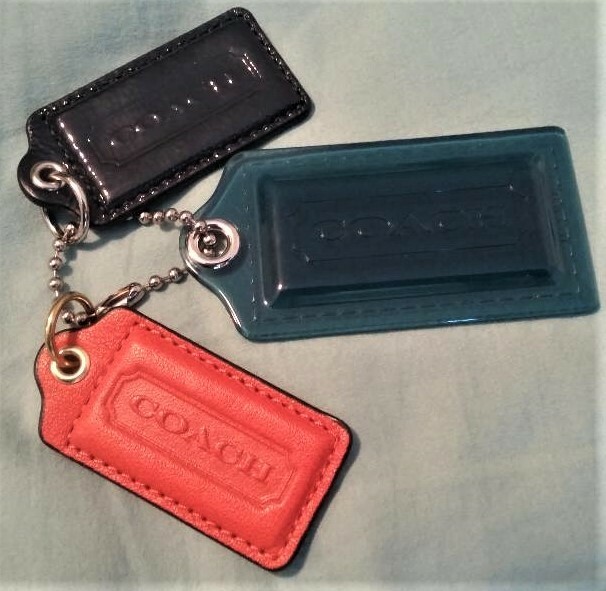Coach Authentic Purse Hang Tags Lot of 3 (2 Small Leather, 1 Large