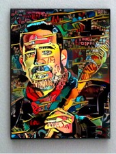 Impresión artística abstracta enmarcada de The Walking Dead Negan Bat edición limitada con certificado de autenticidad firmado