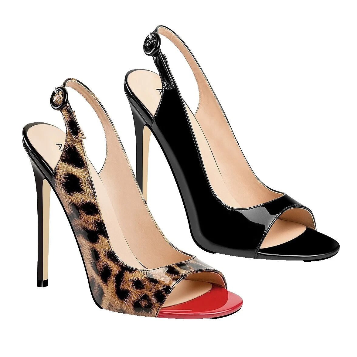 Faux Leather Upper Heels for Women