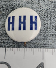Vintage HHH Hubert H Humphrey Pinback Button Presidential Political 1 Inch