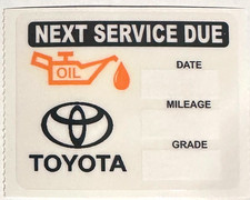 50 Toyota Logo Static Cling Oil Change Reminder Stickers Decals Free Sh
