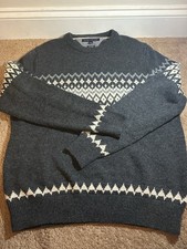 Tommy Hilfiger Men  s Size Large Sweater Grey Pima Cotton Cashmere