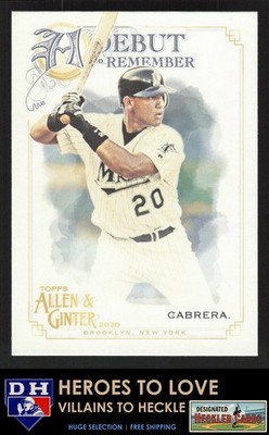 2020 Topps Allen & Ginter A Debut to Remember Miguel Cabrera #DTR-2 Marlins