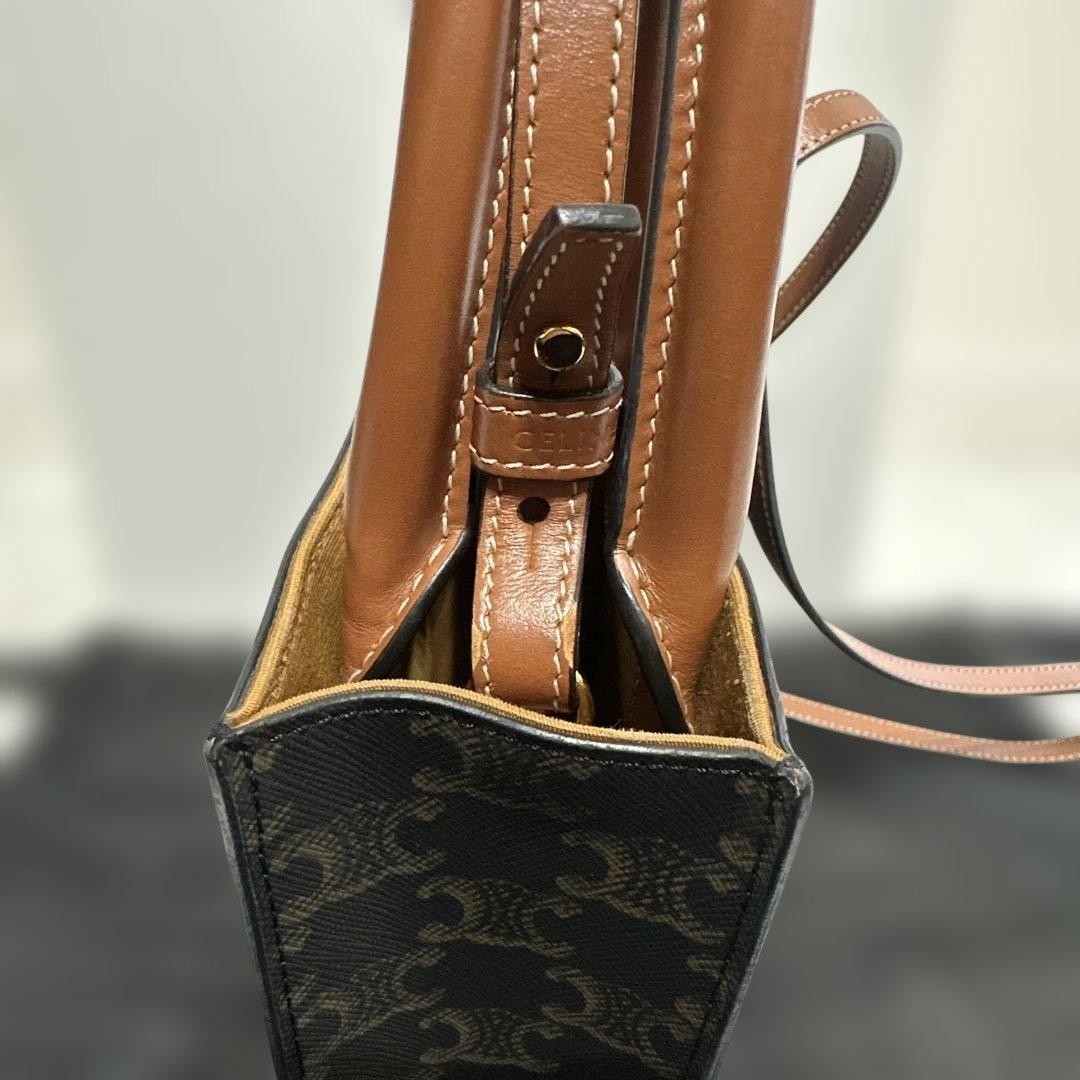 Celine Mini Luggage Bag Trifold Canvas Tan Used image 9