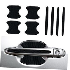 8PCS Car Door Handle Cup Scratch Protector Reflective Sticker, Self Black