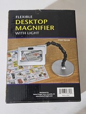 FLEXIBLE DESKTOP MAGNIFIER WITH LIGHT 2.5X Rectangular Magnifying Glass Hobby R