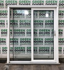 UPVC SLIDING PATIO DOORS WHITE EXTERNAL PLASTIC USED EXTERIOR DOUBLE GLAZED