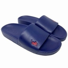 POLO RALPH LAUREN Mens Cayson Pool Slides Navy Blue, Red Size 10