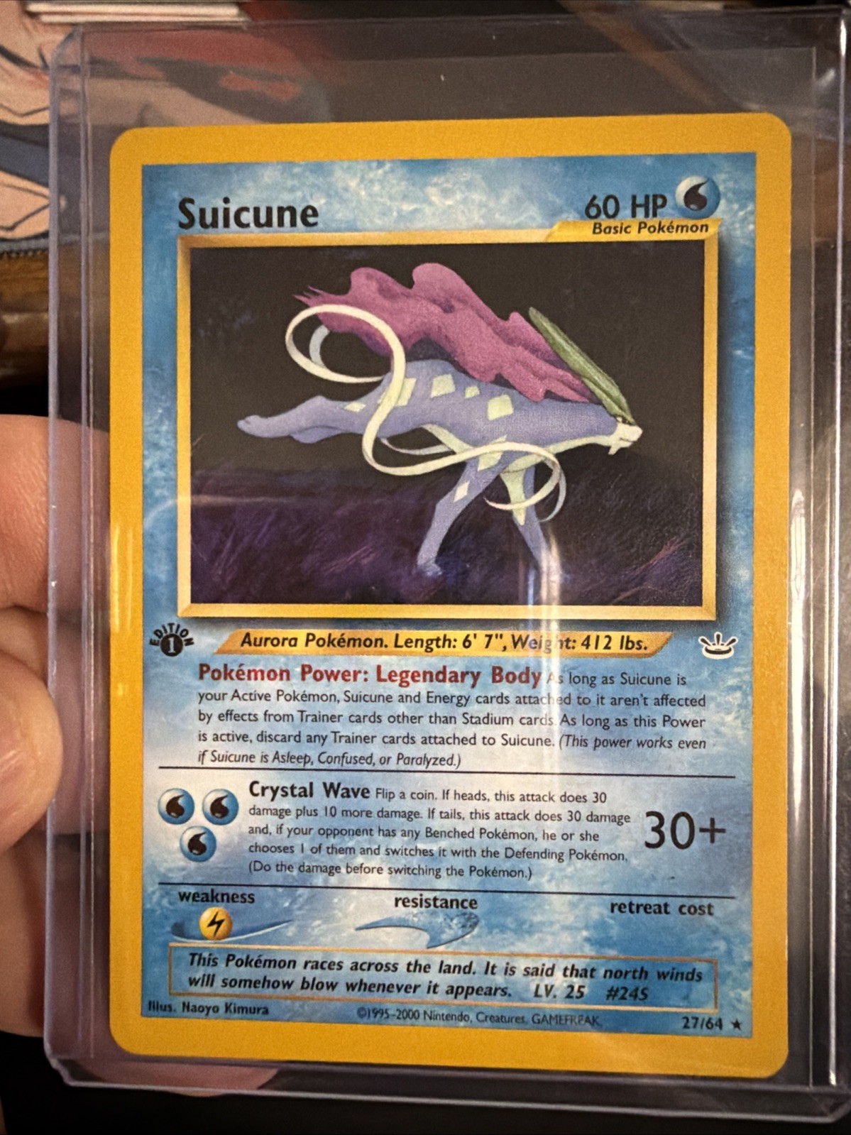 Pokemon Card - Suicune Neo Revelation 27/64 Rare 1st Edition