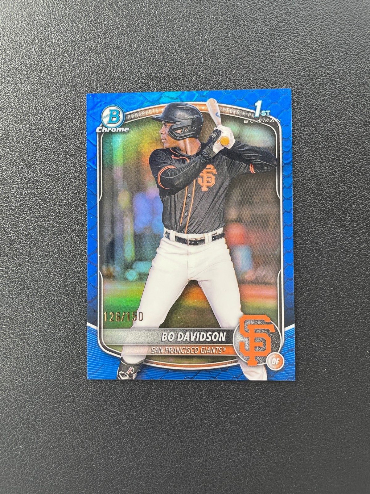 2025 Bowman Chrome Bo Davidson 1st Blue Reptilian Refractor 126/150 BJDEL