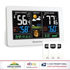 LCD Weather Station with Indoor Outdoor Monitoring and Adjustable Backlight