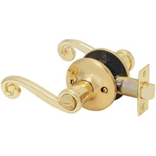 Steel Pro Polished Brass Scroll Privacy Door Lever L6701B Steel Pro L6701B