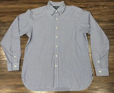 Ralph Lauren Shirt Mens Blue Plaid Classic Fit Button Down 16 1/2 by 42 Large