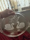 Mikasa Walther Crystal Cake Plate Or Serving Tray Swans Japan W/ Handles Vtg — photo 1
