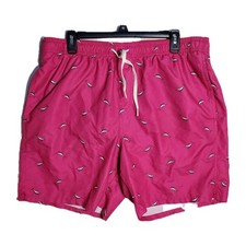 Old Navy Men's Size L Swordfish Mesh Lined Pink Swim Trunks Shorts w Pockets