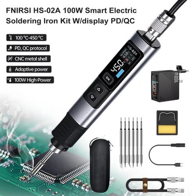 FNIRSI-HS02A For Smart Electric Soldering Iron PD 100W Constant Temperature Kits