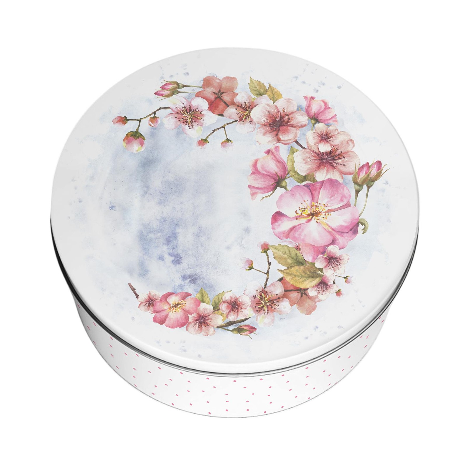 Pink Blossoms Large Cake Tin - Pretty Floral Kitchen Storage Gifts for Her