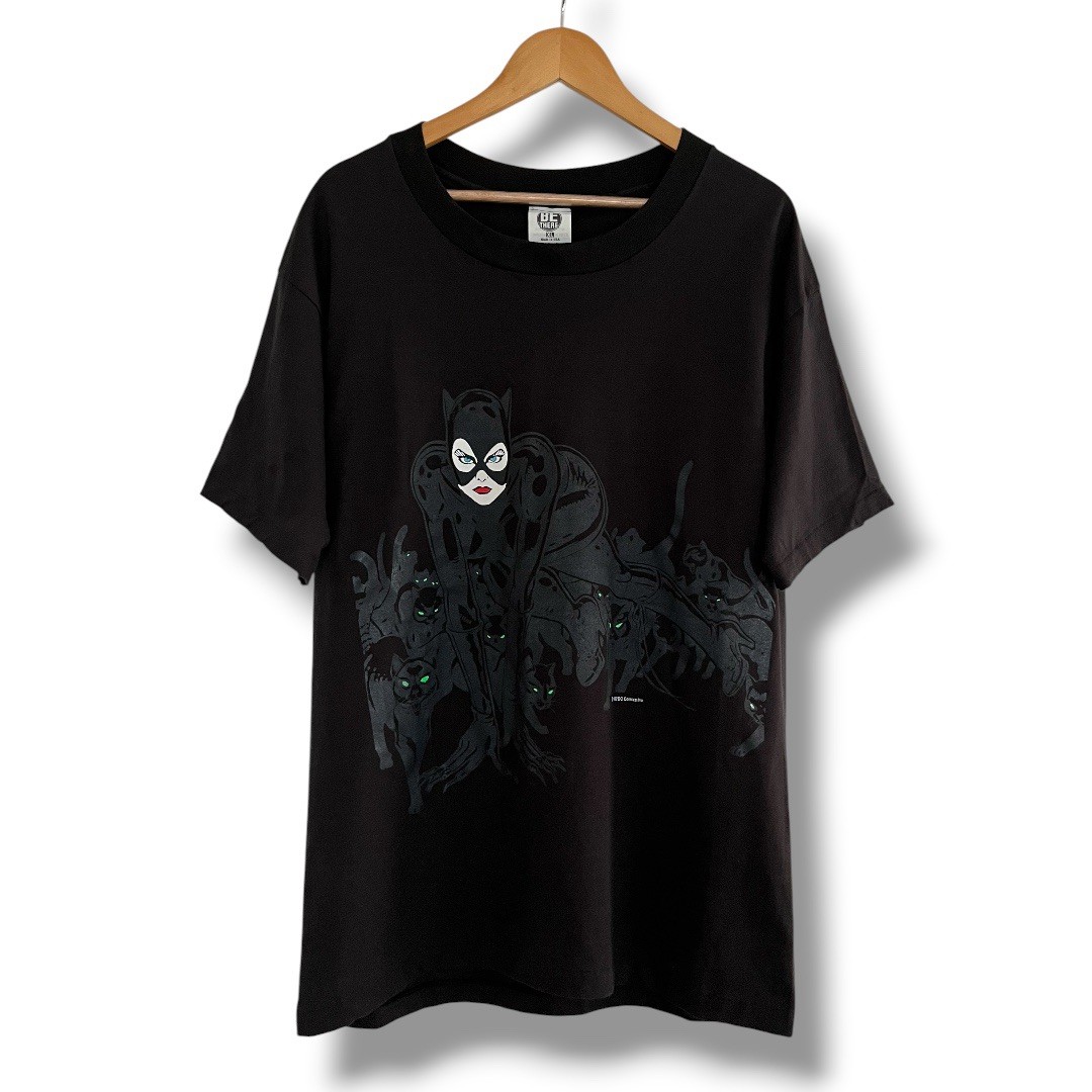 Vintage Batman Returns T Shirt Size Large/XL - Black  90s DC Comics Catwoman