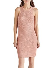 Steve Madden Ronnie Open Stitch Sweater Dress Blush Pink Size S